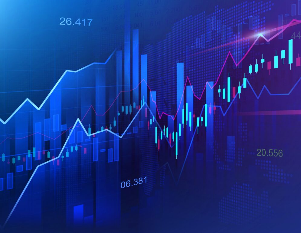 Experience Economy digital image of statistics infographics bars